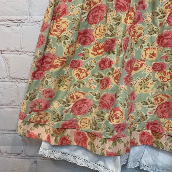 NEW April Cornell Cornelloki White Petticoat Green Floral Bustle Dress Se… - Picture 2 of 8